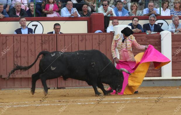 Ivan Fandiño en su segundo toro en la feria de la Virgen de San Lorenzo, patrona...