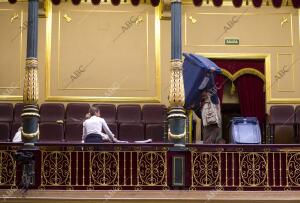 Pleno del Congresso. Goteras en el congreso de los Diputados