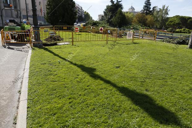 Obras paso peatonal frente al Senado