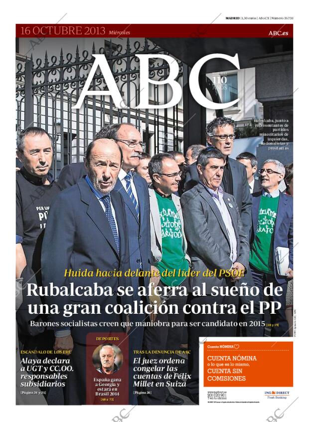 ABC MADRID 16-10-2013 página 1
