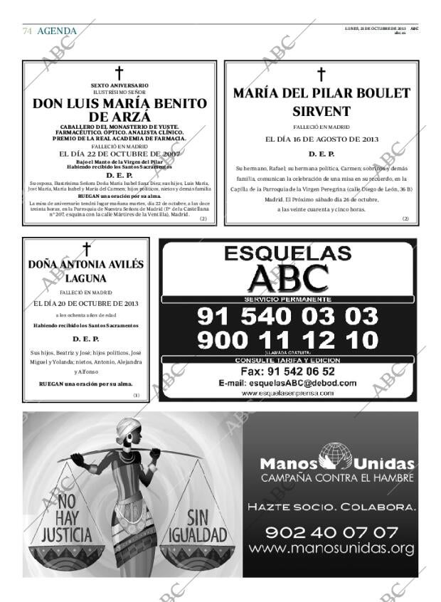 ABC MADRID 21-10-2013 página 74