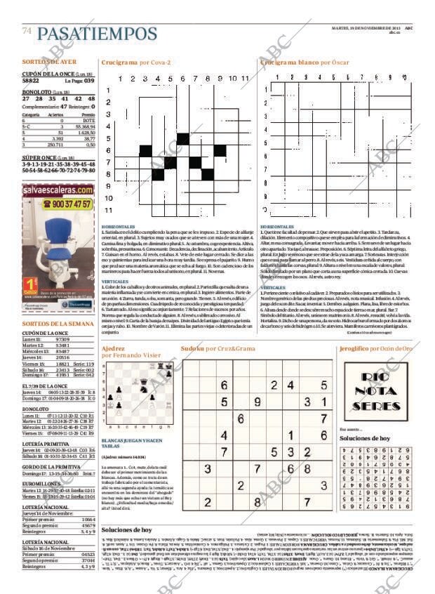 ABC MADRID 19-11-2013 página 74