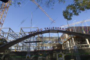 Obras en el Estadio de Vallehermoso, en el barrio de Chamberí, que está siendo...