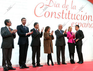 recepcion en la sede de la comunidad de madrid por el dia de la constitucion, en...