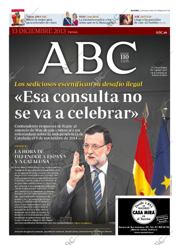 ABC MADRID 13-12-2013 página 1