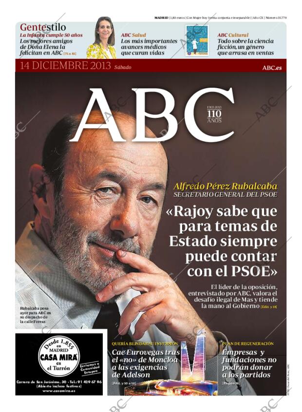 ABC MADRID 14-12-2013 página 1