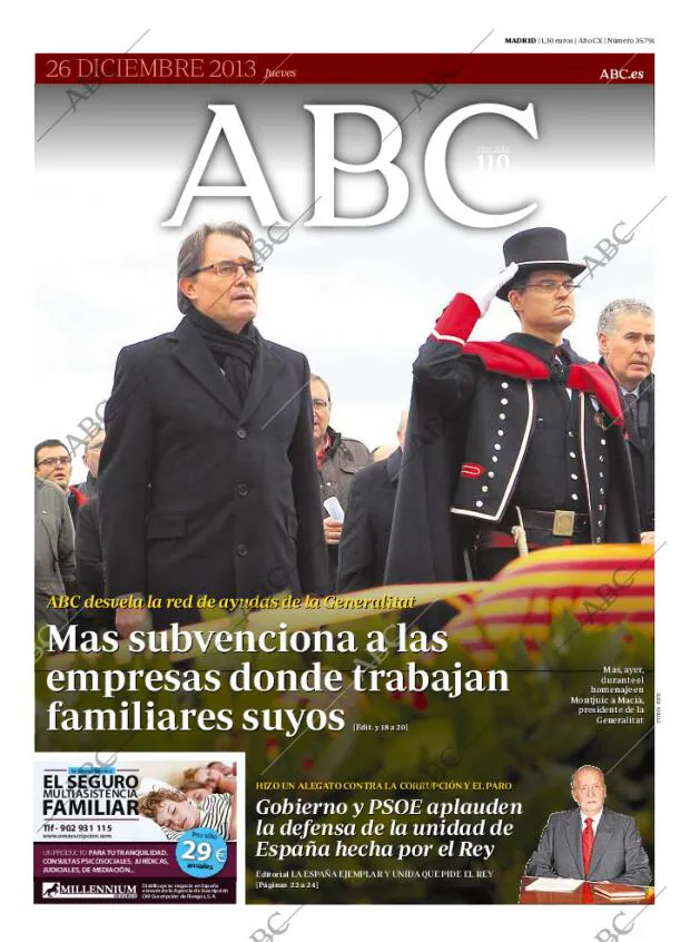 ABC MADRID 26-12-2013 página 1