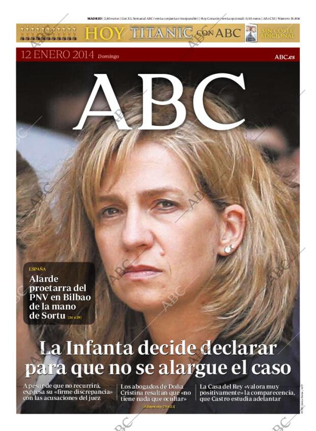 ABC MADRID 12-01-2014 página 1
