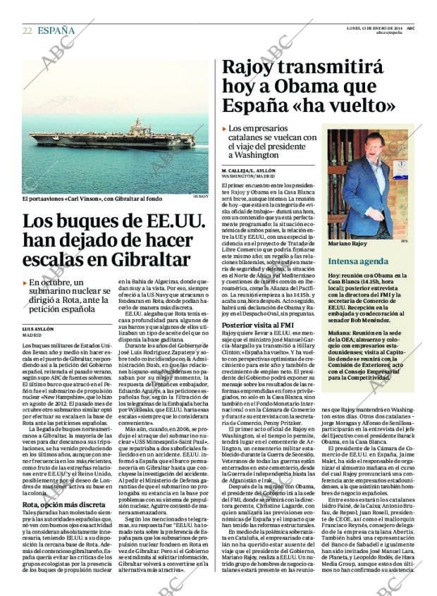 ABC MADRID 13-01-2014 página 22