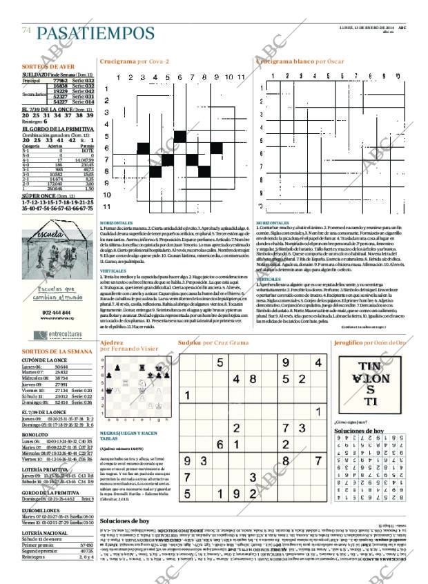 ABC MADRID 13-01-2014 página 74