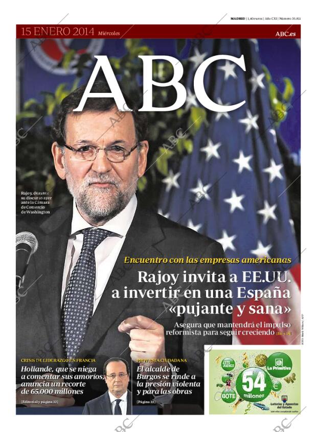 ABC MADRID 15-01-2014 página 1