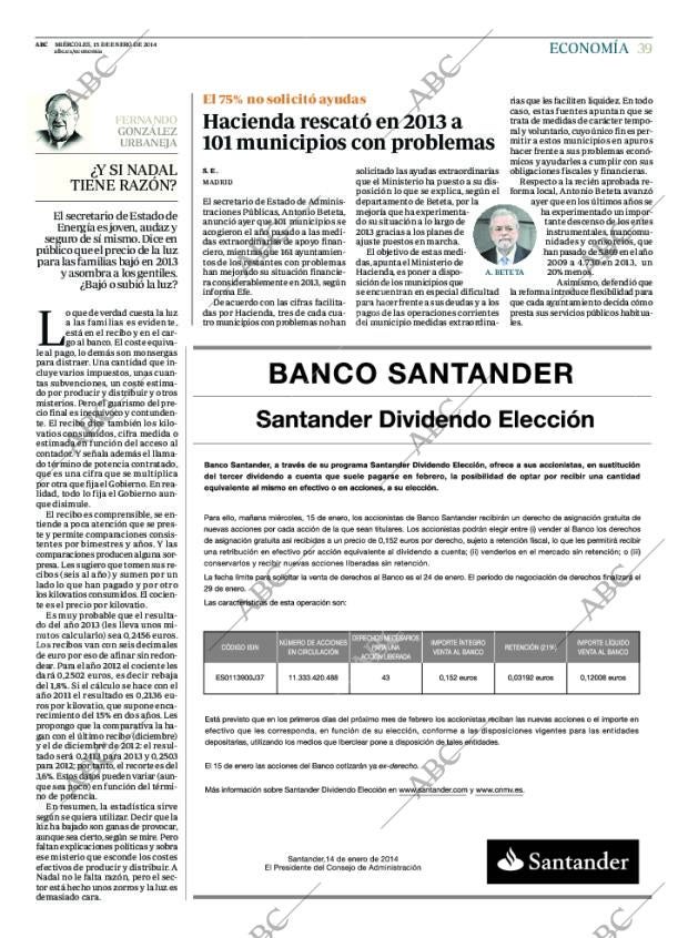 ABC MADRID 15-01-2014 página 39