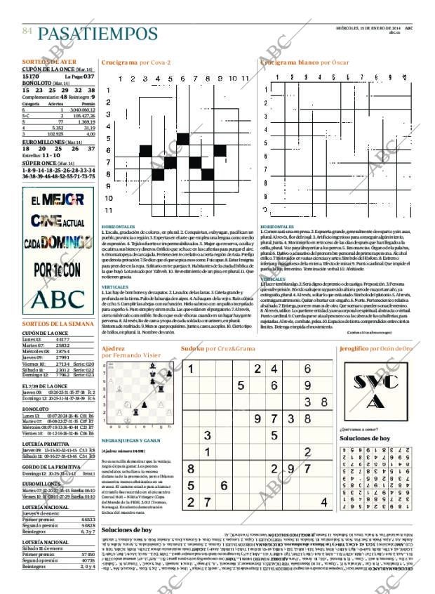ABC MADRID 15-01-2014 página 84