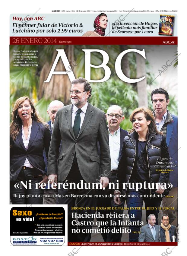 ABC MADRID 26-01-2014 página 1