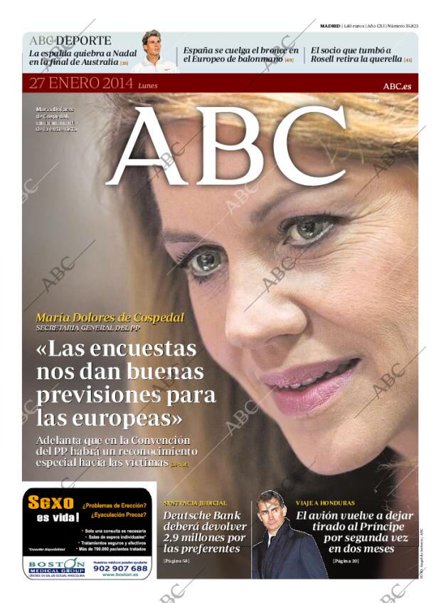 ABC MADRID 27-01-2014 página 1