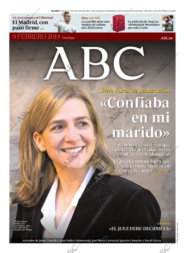 ABC MADRID 09-02-2014 página 1