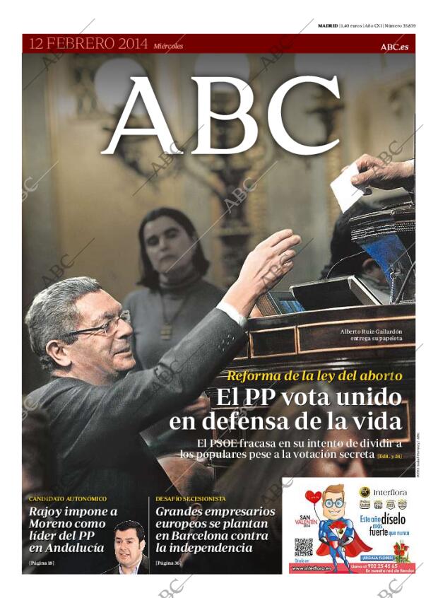 ABC MADRID 12-02-2014 página 1