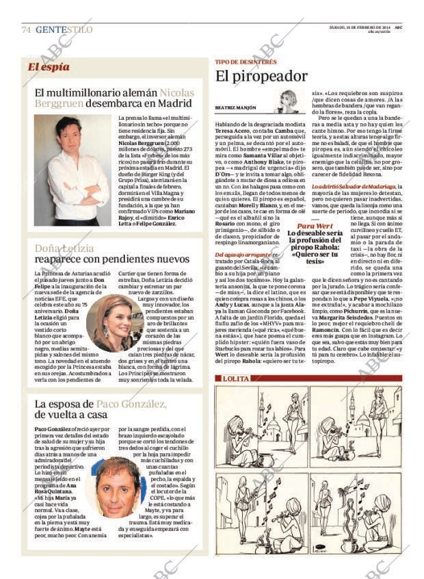ABC MADRID 15-02-2014 página 74
