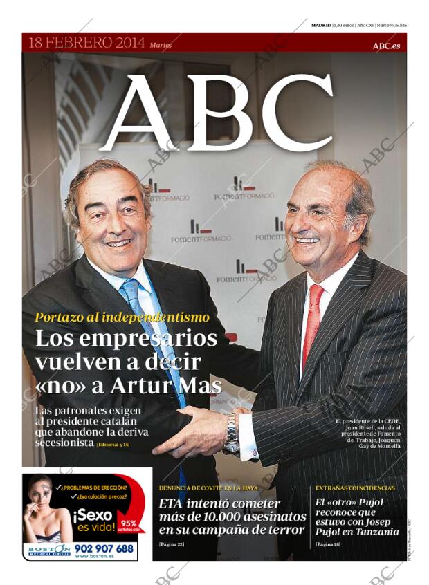 ABC MADRID 18-02-2014 página 1