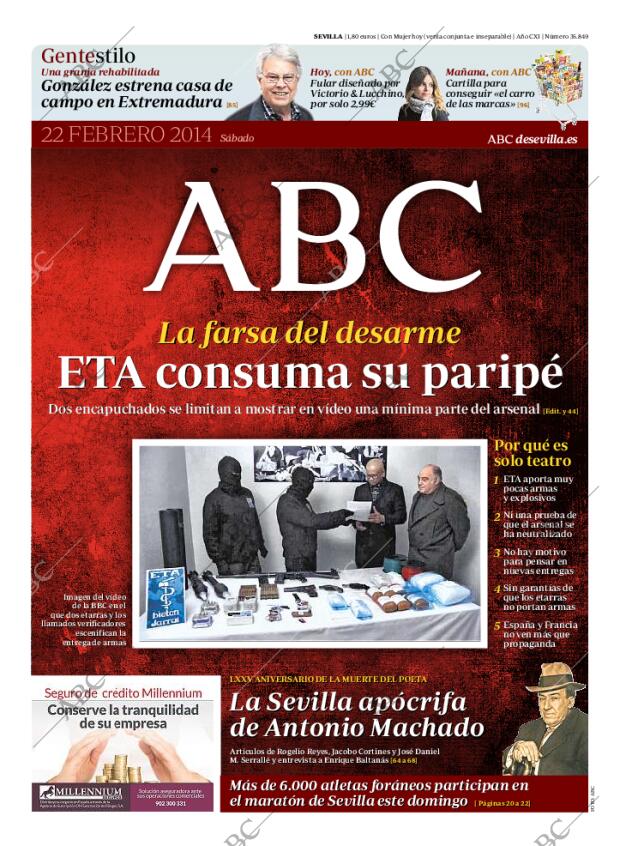 ABC SEVILLA 22-02-2014 página 1