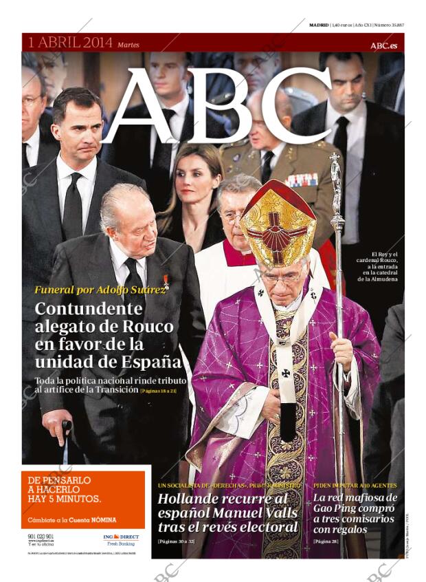 ABC MADRID 01-04-2014 página 1