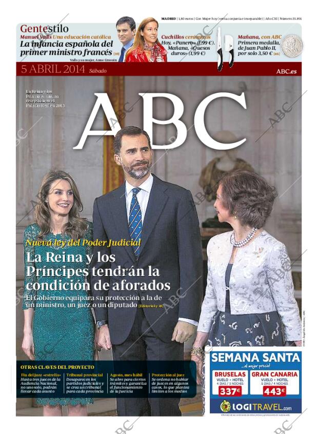 ABC MADRID 05-04-2014 página 1