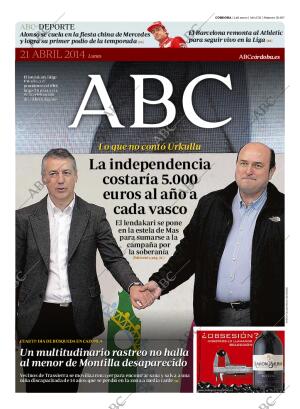 ABC CORDOBA 21-04-2014 página 1