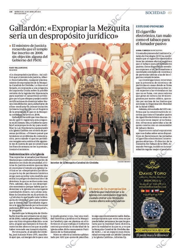ABC MADRID 23-04-2014 página 49