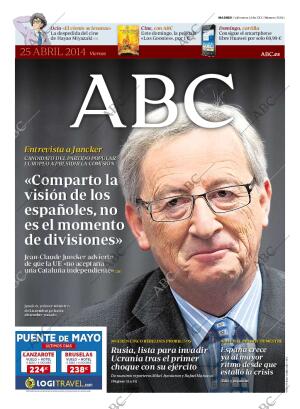 ABC MADRID 25-04-2014 página 1