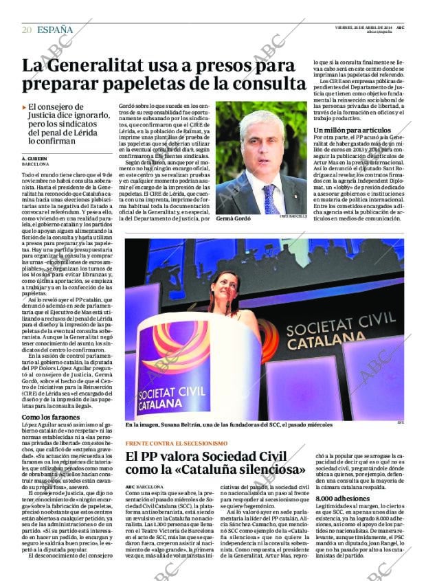 ABC MADRID 25-04-2014 página 20