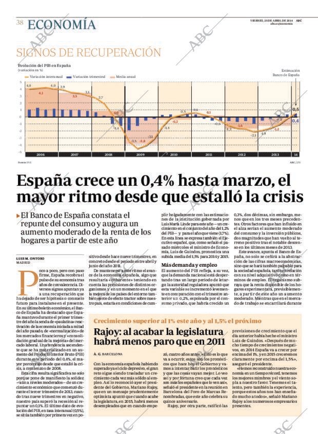 ABC MADRID 25-04-2014 página 38