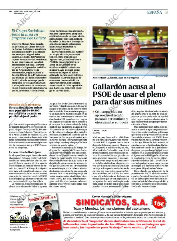 ABC MADRID 30-04-2014 página 19