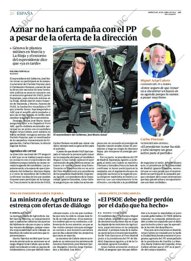 ABC MADRID 30-04-2014 página 20
