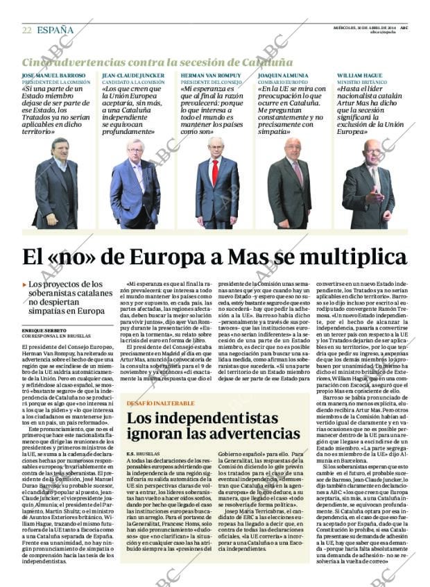 ABC MADRID 30-04-2014 página 22