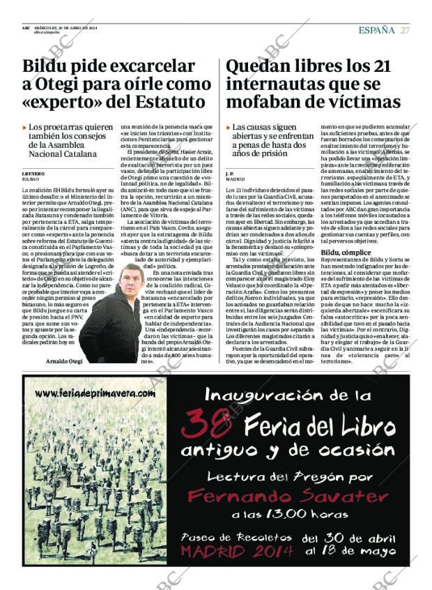ABC MADRID 30-04-2014 página 27