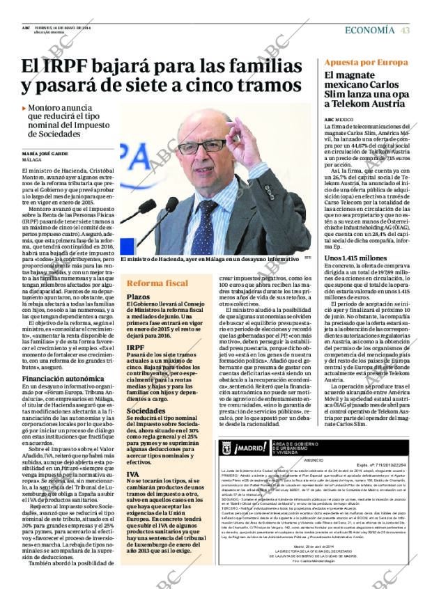 ABC MADRID 16-05-2014 página 43