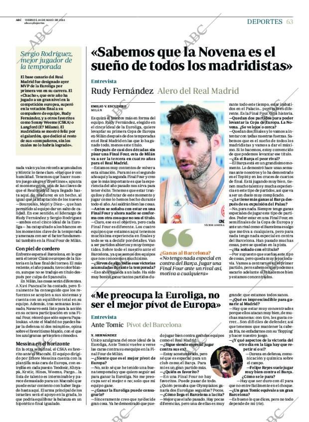 ABC MADRID 16-05-2014 página 63