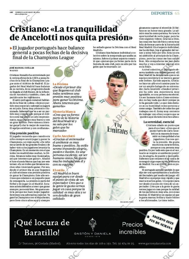 ABC MADRID 16-05-2014 página 65