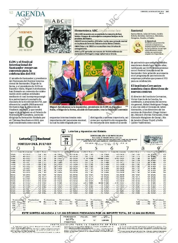 ABC MADRID 16-05-2014 página 92