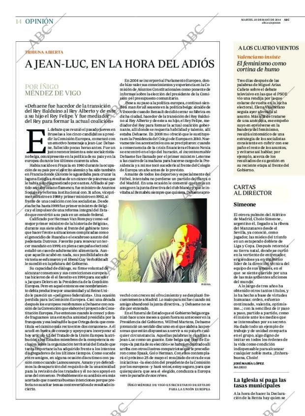 ABC MADRID 20-05-2014 página 14