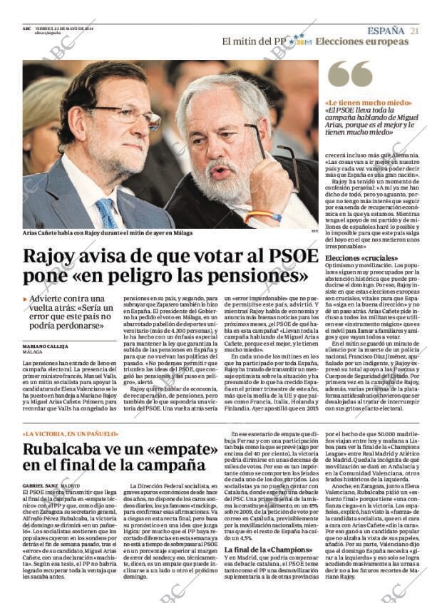 ABC MADRID 23-05-2014 página 21