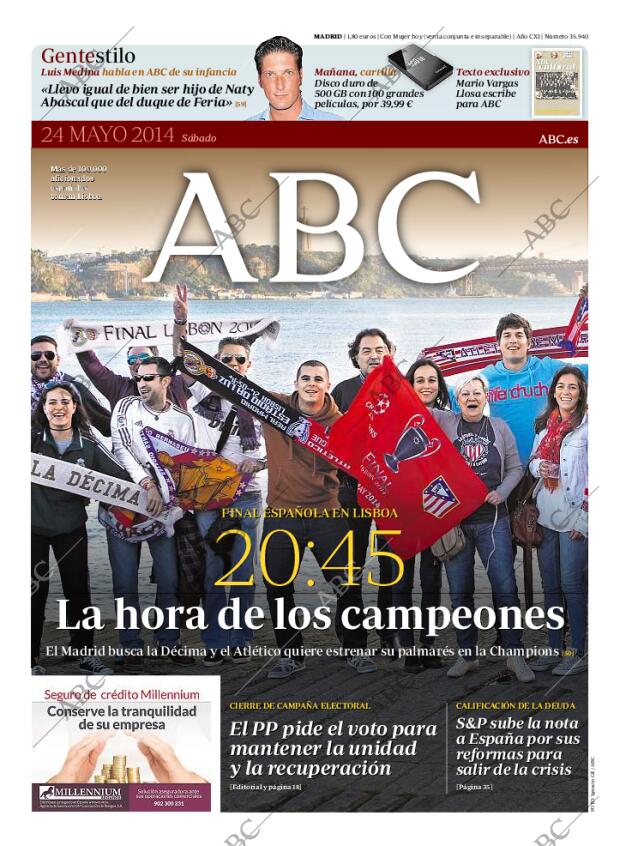 ABC MADRID 24-05-2014 página 1