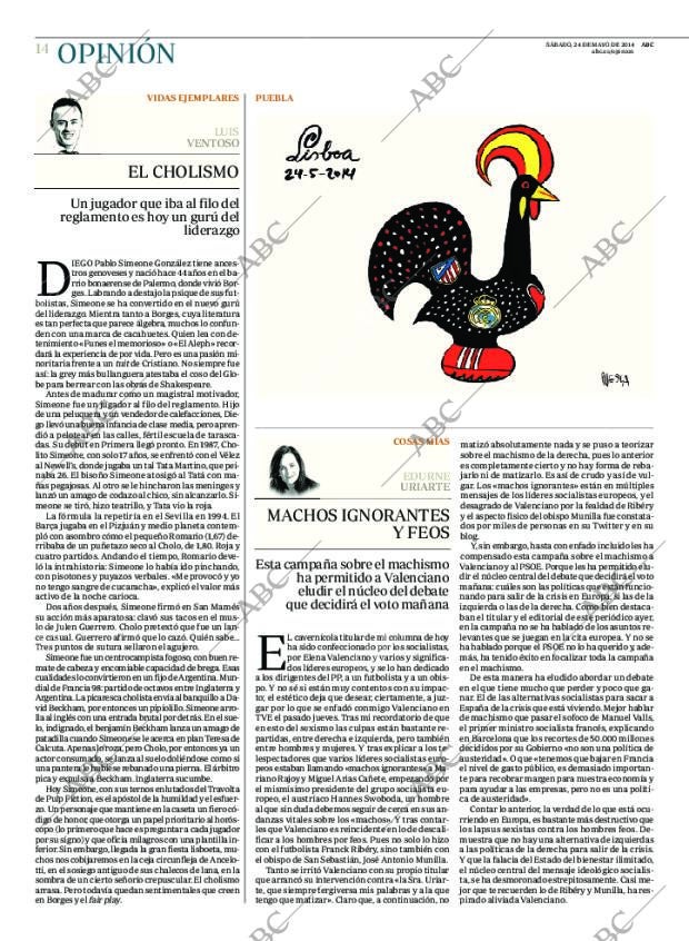 ABC MADRID 24-05-2014 página 14