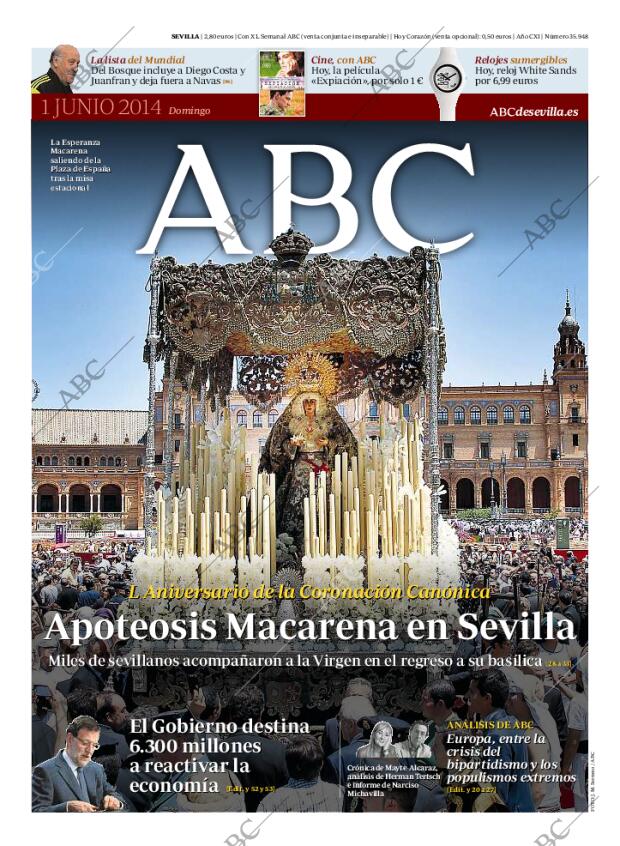 ABC SEVILLA 01-06-2014 página 1