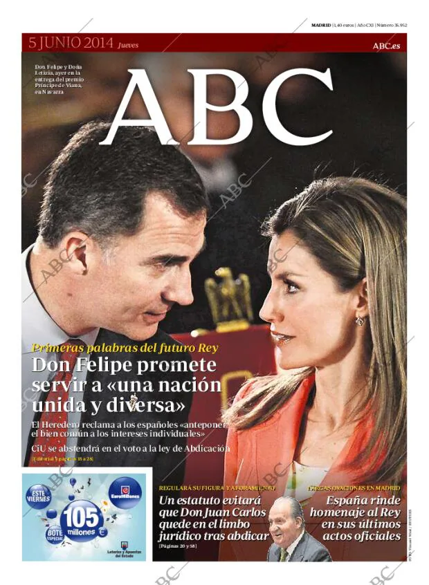 ABC MADRID 05-06-2014 página 1