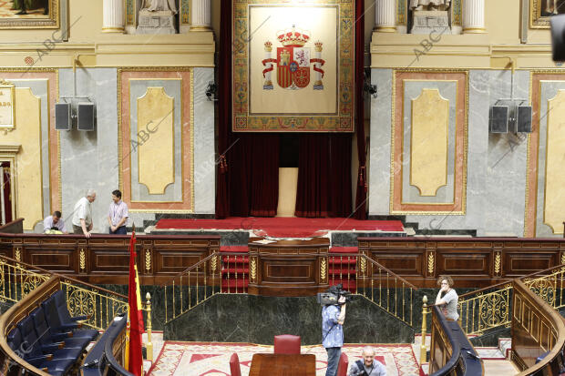 Obras de acondicionamiento del hemiciclo del Congeso de los Diputados para la...