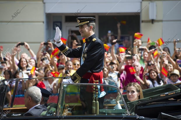 Proclamacion Felipe Vi plaza Callao gran Via Madrid 19/06/2014 foto Matias nieto...