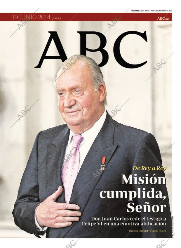 ABC MADRID 19-06-2014 página 1