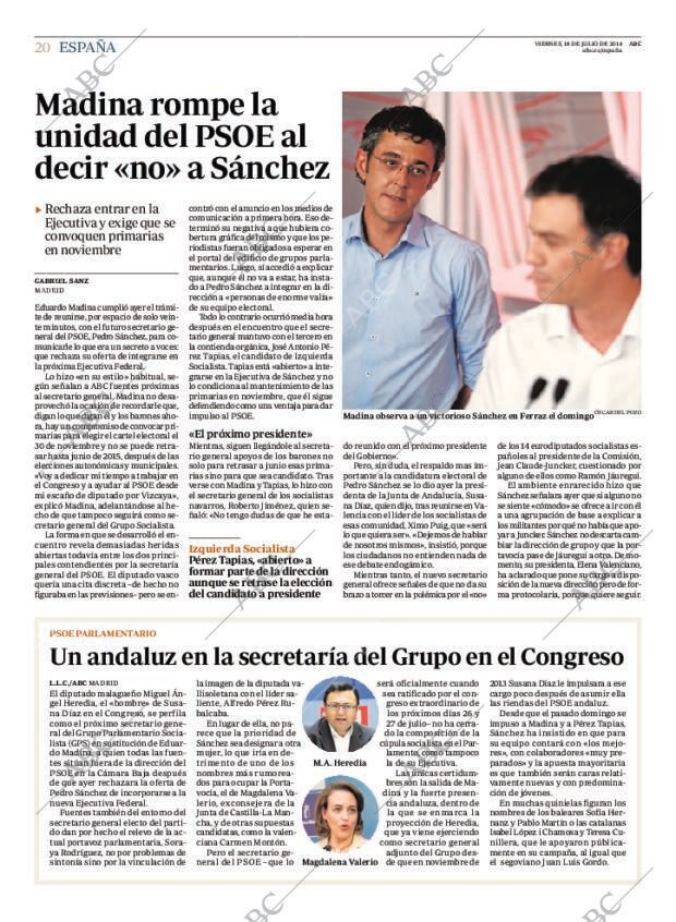 ABC MADRID 18-07-2014 página 20