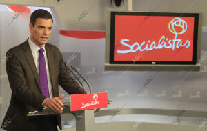 Rueda de prensa del Secrertario General del PSOE Pedro Sanchez